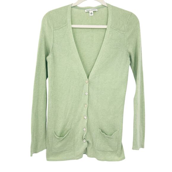 Banana Republic Womens Fall Casual Silk Blend Cardigan Sweater Size M Sage Green - Picture 1 of 5